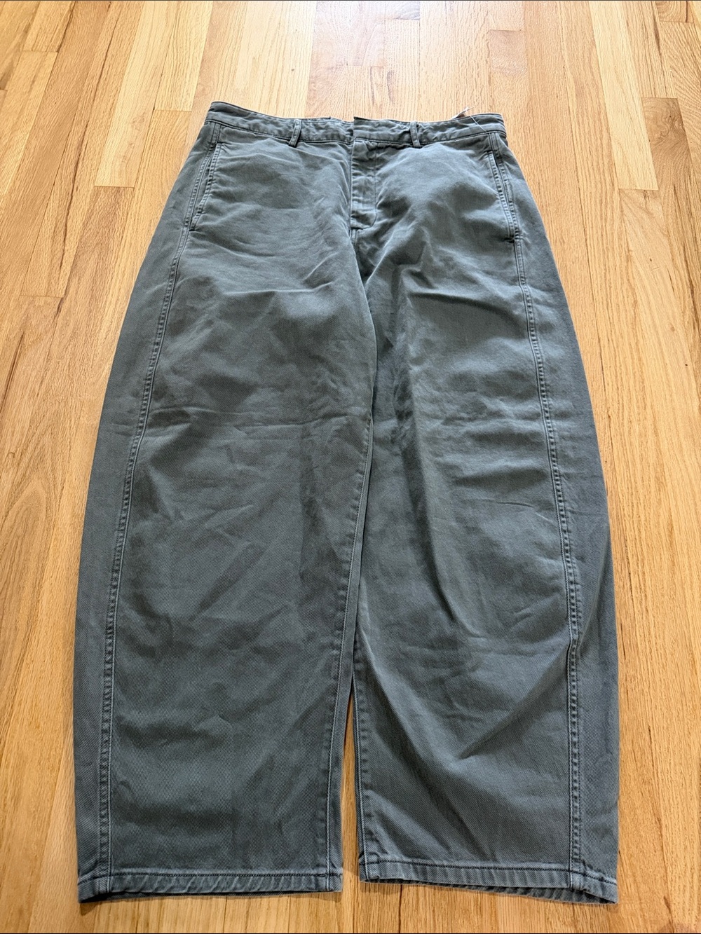 NWT Gap 2026 Barrel Khaki Pants Black Moss Green Sz 12